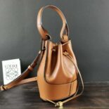 Loewe Women Mini Nano Balloon Bag in Nappa and Calfskin-Brown