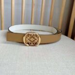Loewe Women Reversible Anagram Ellipse Belt in Smooth Calfskin-Beige E619244X63