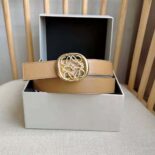 Loewe Women Reversible Anagram Ellipse Belt in Smooth Calfskin-Beige E619244X63