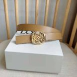 Loewe Women Reversible Anagram Ellipse Belt in Smooth Calfskin-Beige E619244X63