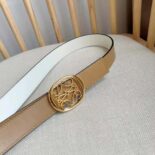 Loewe Women Reversible Anagram Ellipse Belt in Smooth Calfskin-Beige E619244X63