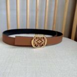 Loewe Women Reversible Anagram Ellipse Belt in Smooth Calfskin-Tan E619244X63