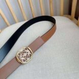 Loewe Women Reversible Anagram Ellipse Belt in Smooth Calfskin-Tan E619244X63