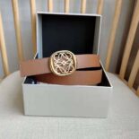 Loewe Women Reversible Anagram Ellipse Belt in Smooth Calfskin-Tan E619244X63