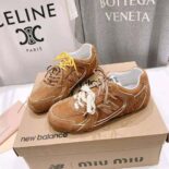 Miu Miu Women New Balance X Miu Miu 530 SL Suede Sneakers-Brown