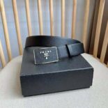 Prada Men Saffiano Leather Belt-Black F0002