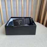 Prada Men Saffiano Leather Belt-Black F0002