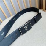Prada Men Saffiano Leather Belt-Black F0002