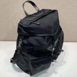 Prada Unisex Re-Nylon and Leather Backpack-Black 2VZ108
