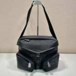 Prada Unisex Re-Nylon and Leather Shoulder Bag-Black 2VD062