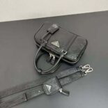 Prada Women Small Antique Nappa Leather Top Handle Bag-Black 1BA426