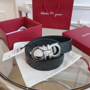 Salvatore Ferragamo Unisex Reversible and Adjustable Gancini Belt