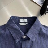 Dior Men Dior Charm Short-Sleeved Shirt Navy Cotton Poplin 243D589AY517-C589