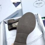 Prada Women Monolith Brushed Leather Lace-up Shoes-Black 1E249N