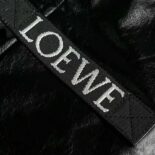 Loewe Unisex Fold Shopper in Paper Calfskin-Black B507X23X01