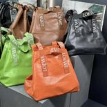 Loewe Unisex Fold Shopper in Paper Calfskin-Orange B507X23X01