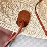 Loewe Women Small Anagram Basket Bag in Iraca Palm and Calfskin A223P65X01