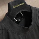 Balenciaga Men Back T-Shirt Medium Fit in Black Vintage Jersey