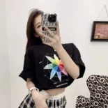 Balenciaga Men How Do You Feel? T-Shirt Medium Fit in Black Vintage Jersey