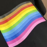 Balenciaga Men Rainbow Flag Inside-Out T-Shirt Oversized in Black Vintage Jersey