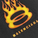 Balenciaga Women Burning Unity T-Shirt Oversized in Black Vintage Jersey