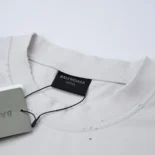 Balenciaga Women Lo_ve T-Shirt Medium Fit in off White and Black Vintage Jersey