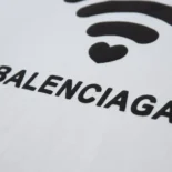 Balenciaga Women Lo_ve T-Shirt Medium Fit in off White and Black Vintage Jersey