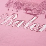 Balenciaga Women Paris Moon T-Shirt Oversized in Light Pink Vintage Jersey