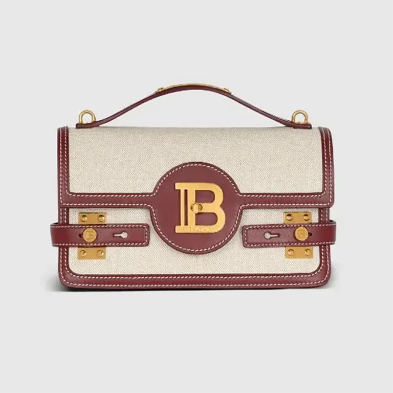 Balmain Women B Buzz 24 Canvas and Leather Bag BN1DA829TCFEGPV