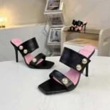 Balmain Women Heeled Eva Mules in Calfskin CN0UR007LVIT