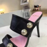 Balmain Women Heeled Eva Mules in Calfskin CN0UR007LVIT