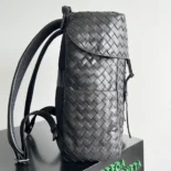 Bottega Veneta Unisex Intrecciato Flap Backpack-Black 766580V2HL28966