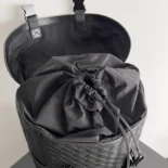 Bottega Veneta Unisex Intrecciato Flap Backpack-Black 766580V2HL28966