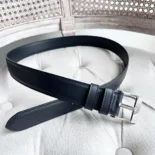 Bottega Veneta Unisex Smooth Calfskin Leather Belt-Black 755155VALKO8803