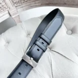 Bottega Veneta Unisex Smooth Calfskin Leather Belt-Black 755155VALKO8803