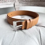 Bottega Veneta Unisex Smooth Calfskin Leather Belt-Wood 755155VALKO2655
