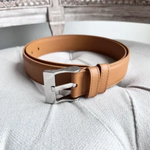 Bottega Veneta Unisex Smooth Calfskin Leather Belt-Wood 755155VALKO2655