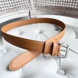 Bottega Veneta Unisex Smooth Calfskin Leather Belt-Wood 755155VALKO2655