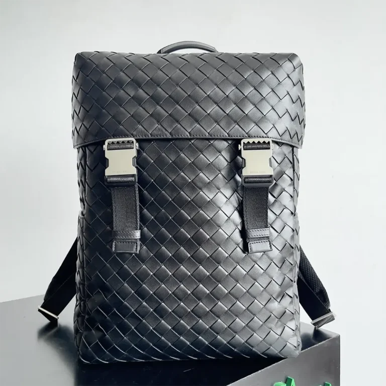 Bottega Veneta Women Intrecciato Flap Backpack-Black 766580V2HL28803