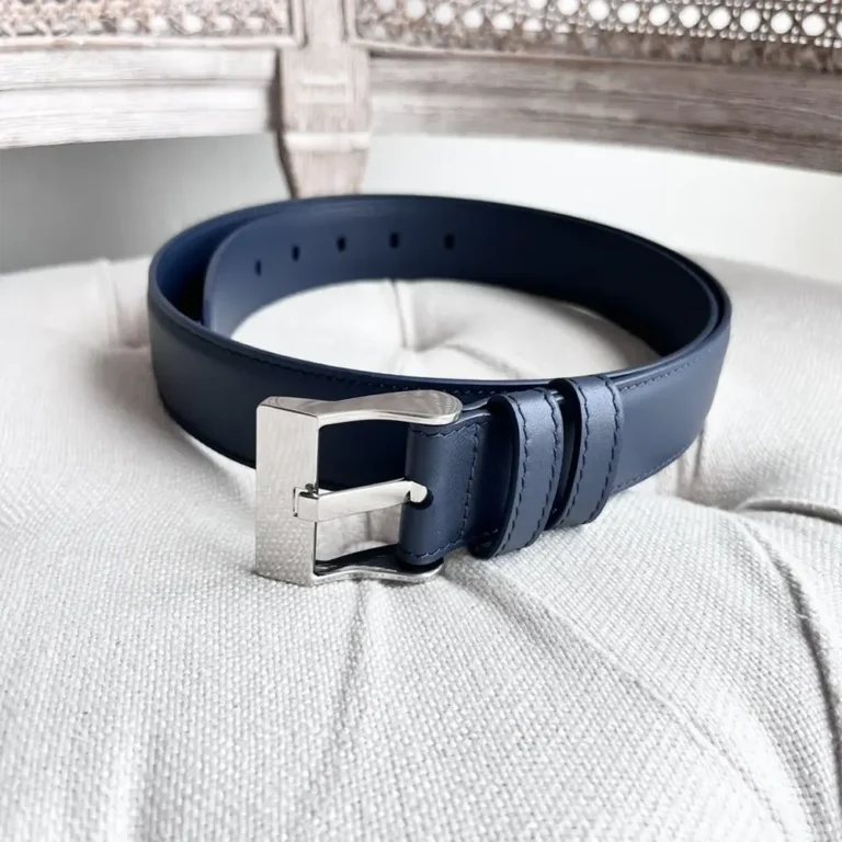 Bottega Veneta Women Smooth Calfskin Leather Belt-Navy 755155VALKO8838