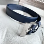 Bottega Veneta Women Smooth Calfskin Leather Belt-Navy 755155VALKO8838