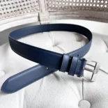 Bottega Veneta Women Smooth Calfskin Leather Belt-Navy 755155VALKO8838