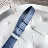 Bottega Veneta Women Smooth Calfskin Leather Belt-Navy 755155VALKO8838