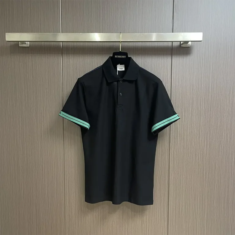 Burberry Men Cotton Polo Shirt-Black 80821241