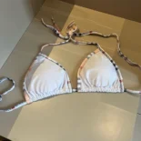 Burberry Women Check Trim Bikini-White 80107701