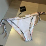 Burberry Women Check Trim Bikini-White 80107701