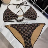 Celine Women Triangle Top / Swimsuit Bottom in Monogram Jersey 2X16F939T.17BR