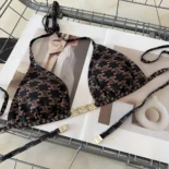 Celine Women Triangle Top / Swimsuit Bottom in Monogram Jersey 2X16F939T.17BR