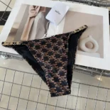 Celine Women Triangle Top / Swimsuit Bottom in Monogram Jersey 2X16F939T.17BR