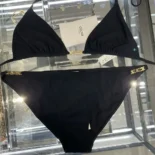 Celine Women Triomphe Triangle Top / Swimsuit Bottom in Matte Jersey 2X24M152C.38NO